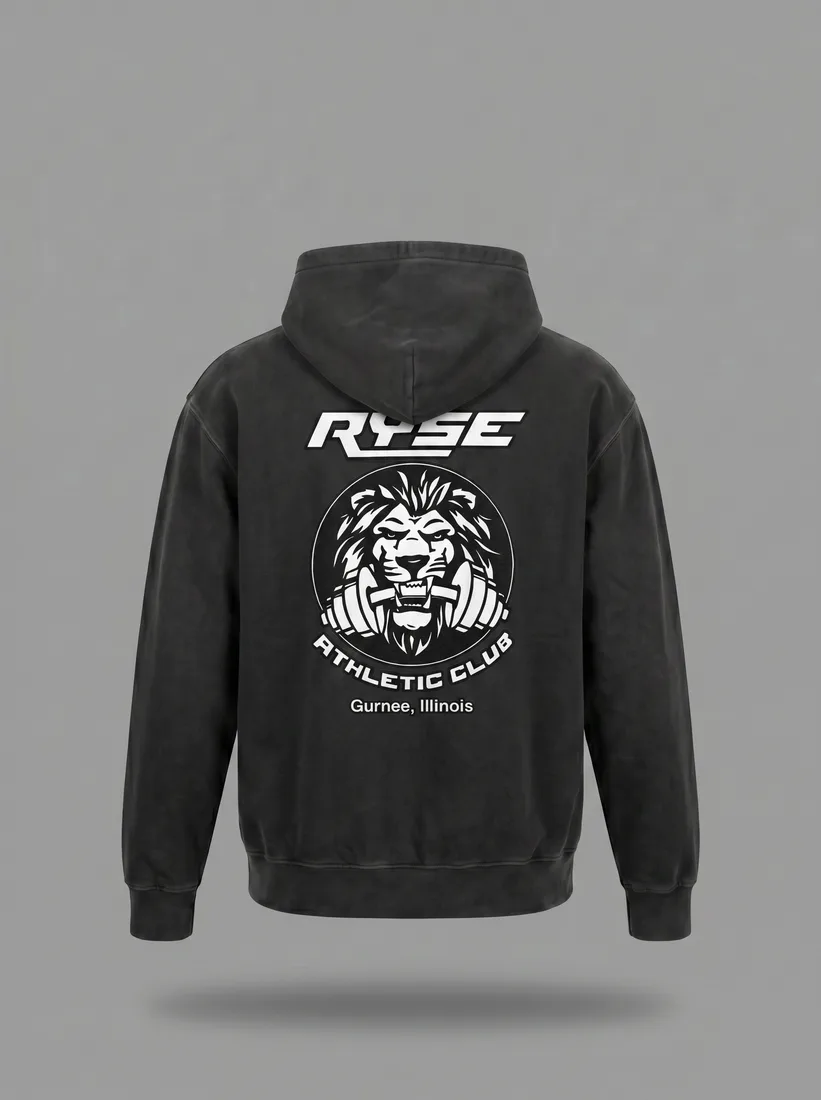 Pullover Hoodie — Faded Washed Black